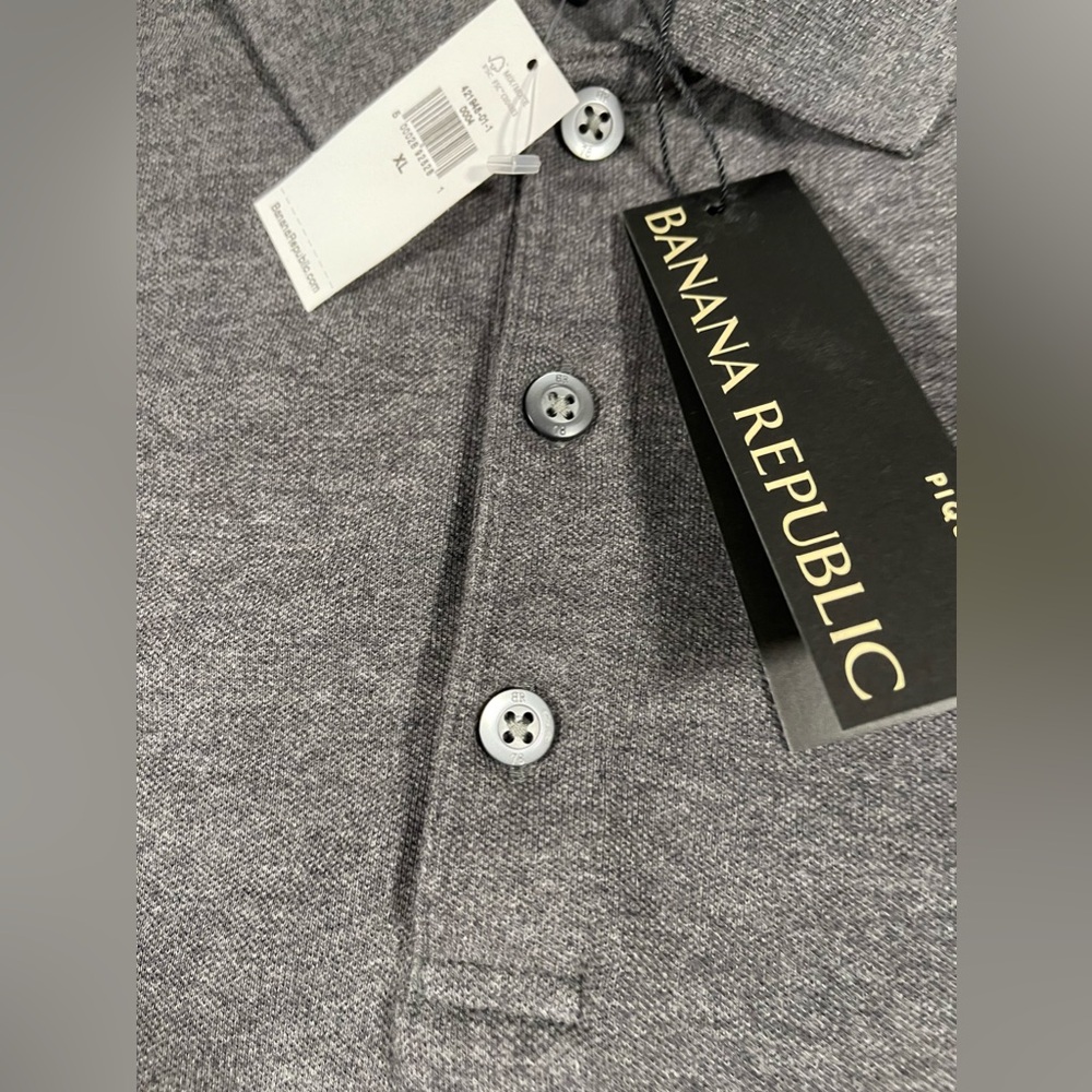 Banana Republic Polo Dark Charcoal Grey XL NWT - Picture 3 of 8